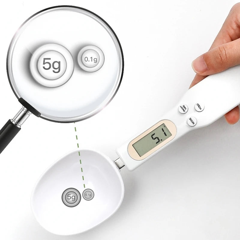 Weighing Spoon Scale Home Kitchen Tool Electronic Measuring Coffee Food Flour Powder Baking LCD Digital Measurement Adjustable - Image 1